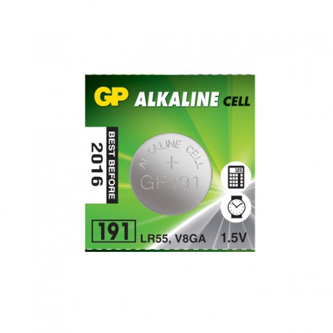 Galvaninis elementas 191 (LR55, AG8, V8GA, D191A, LR1120) 1.5V GP 